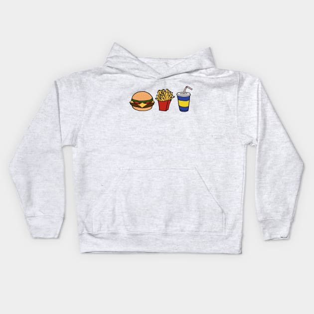 Burger and Fries Kids Hoodie by akachayy